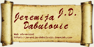 Jeremija Dabulović vizit kartica